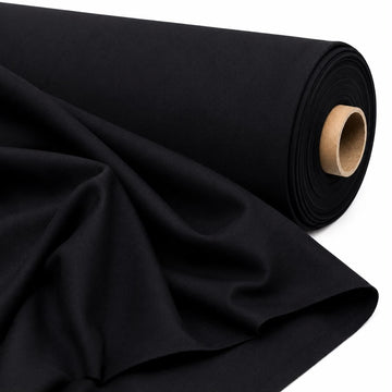 Designz 60" Wide Black Premium Cotton Blend Broadcloth Fabric - Lightweight Smooth Durable Soft Wrinkle-Resistant