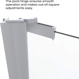 Armon 32.75 to 34.25 in. width, Semi-Frameless Pivot Shower Door, Clear Glass, Brushed Nickel Finish