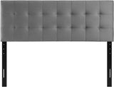 Lily King Biscuit Tufted Performance Velvet Headboard, Gray