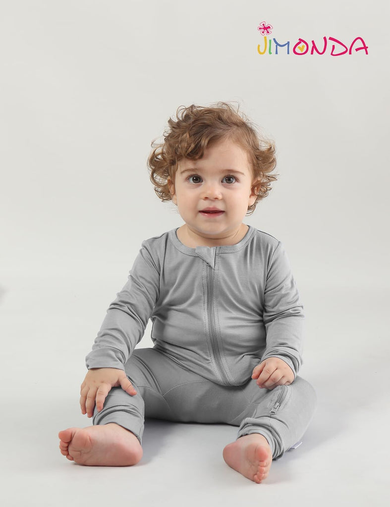 Baby Romper Boys Girls Bamboo Pajamas Way Zipper Footless Unisex Long Sleeve Sleepers Sleep and Play