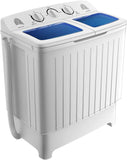 Portable Washing Machine, 20lbs Capacity, Twin Tub 2lbs Washer & 8lbs Spinner Combo, Compact for Apartment RV Dorms