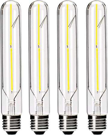 Dimmable 4W LED Tube Bulbs 4000K Daylight White, T10 Tubular Edison Style LED Filament Bulb, Vintage Light Bulbs 40