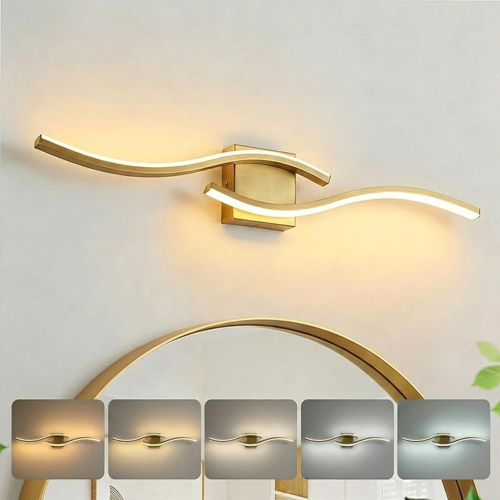 Vanity Light , 31.6 Inch Gold LED Dimmable | Bathroom Lights Fixture Over Mirror, 5CCT Adjustable Color Temperatures