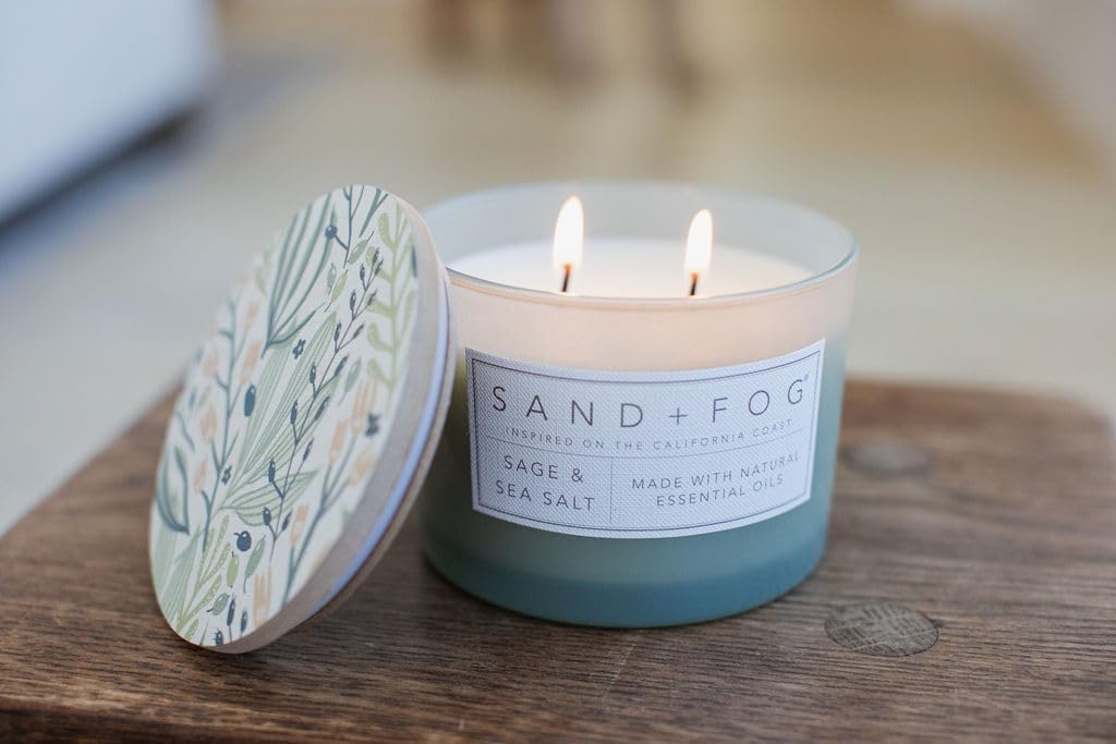 Scented Candle - Sage & Sea Salt - Additional Scents and Sizes - 100% Cotton Lead-Free Wick - Luxury Air Freshening - Set of 12