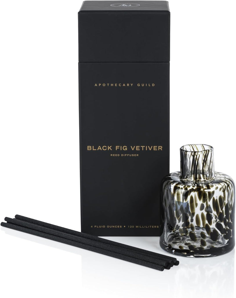 Apothecary Guild Opal Glass Reed Diffuser, 4 oz- Black Fig Vetiver - Set of 3