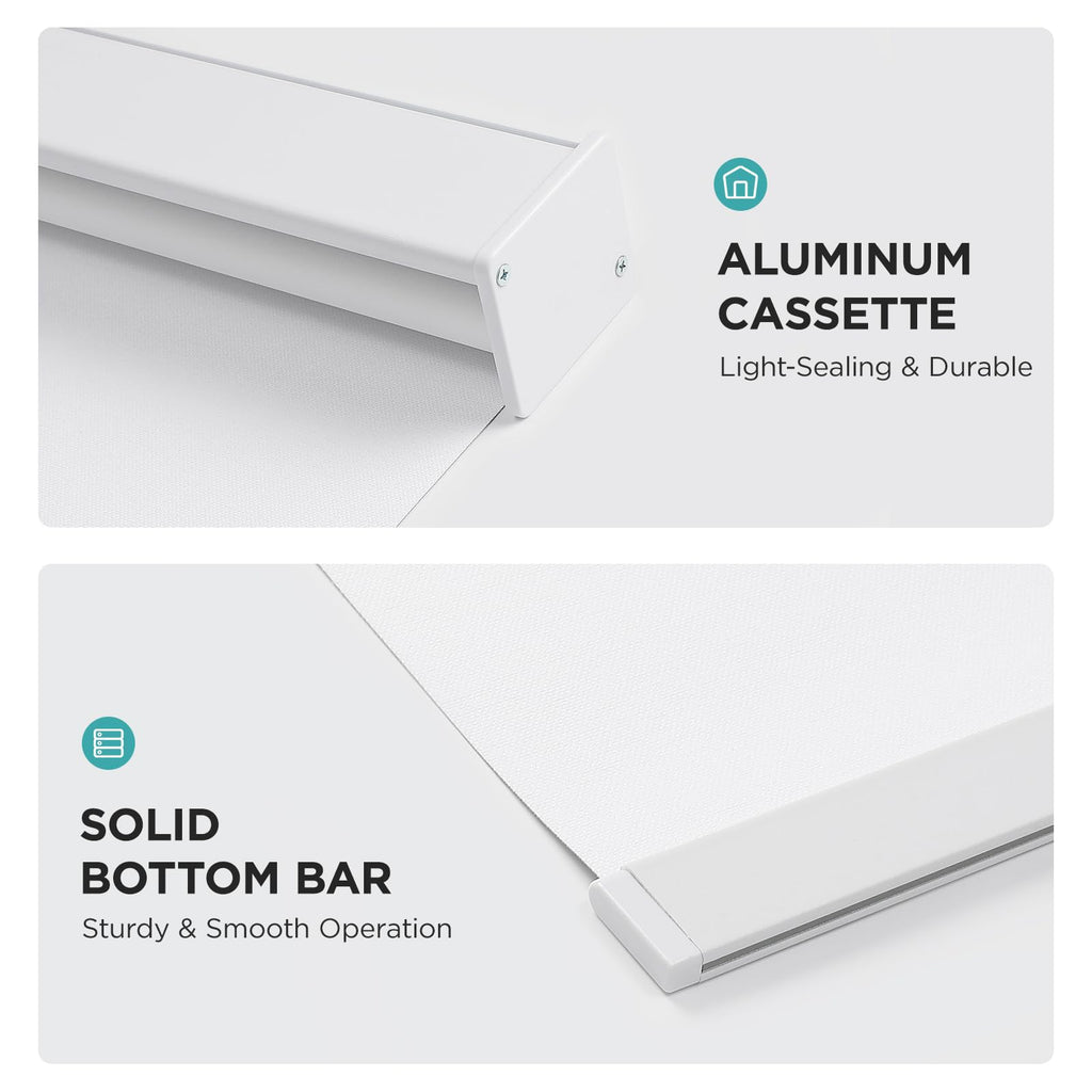 Blackout Roller Shades for Indoor Windows, White