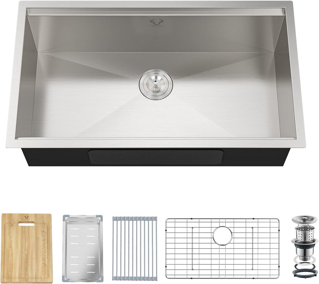 Kitchen Sinks 33x19 inch Workstation Undermount Sink Stainless Steel Sink 16 Gauge Single Bowl Kitchen Sinks with