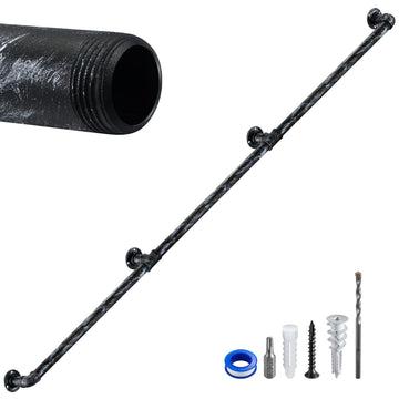 Staircase Handrails, Wall Hand Railing, Black Silver, 7.5FT