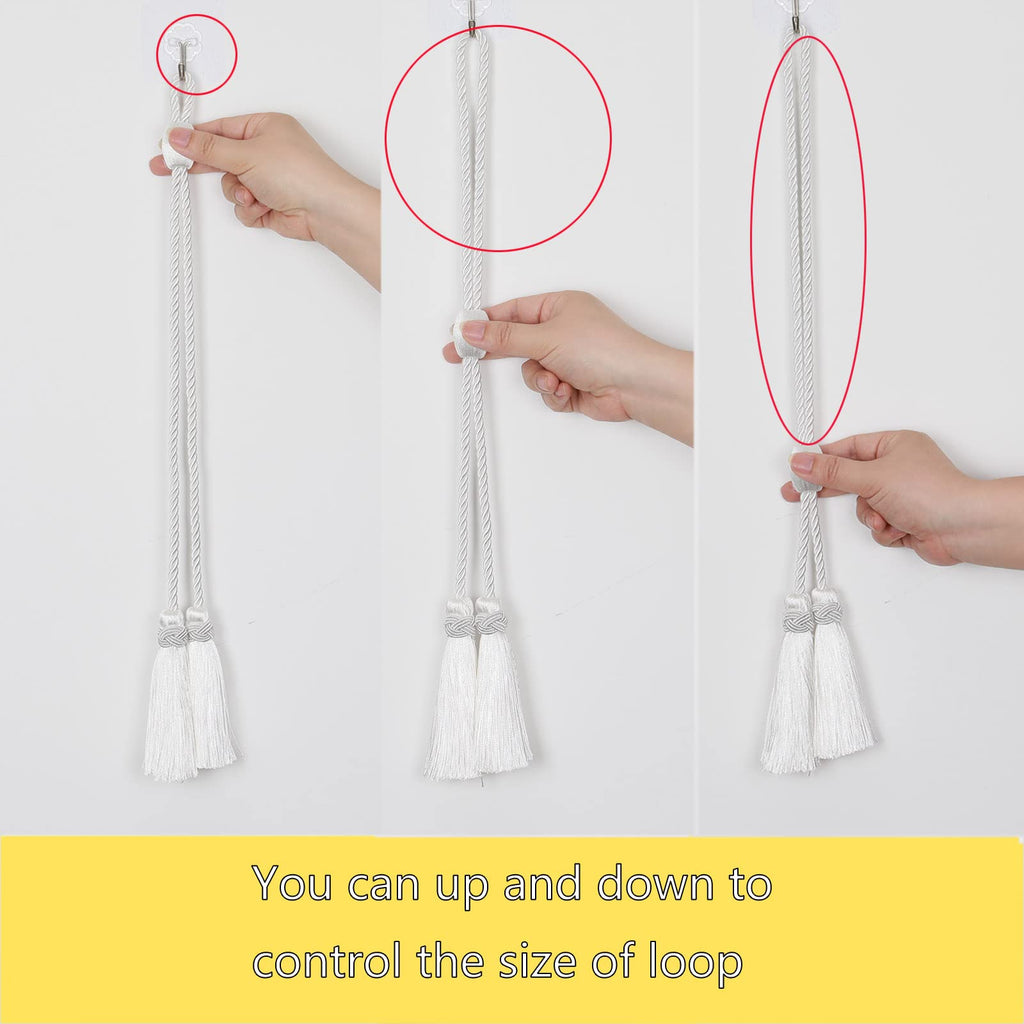 Curtain Tiebacks with Tassel, Decorative Curtain Holdback - 2 Pack