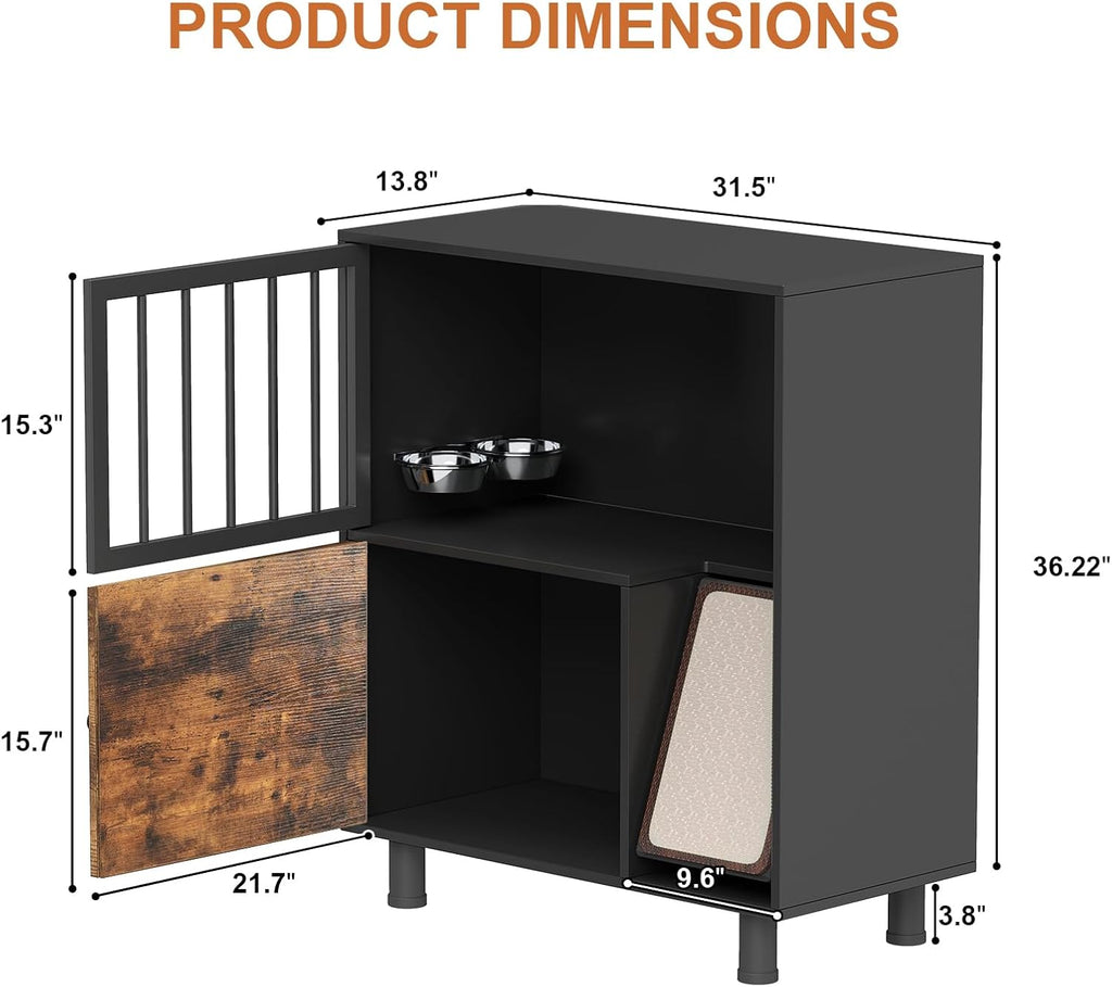 Dog Proof Cat Feeding Station, Cat Feeding Station with Storage