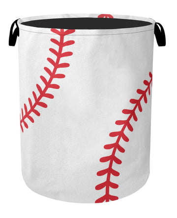 Baseball Large Clothes Hamper Bag - Laundry Basket with Handles, Space Saving Foldable Design