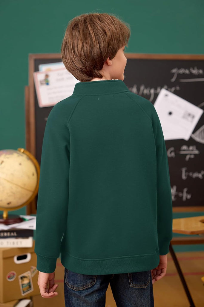 Boys Fleece Quarter Zip Mock Neck Sweatshirts for Winter