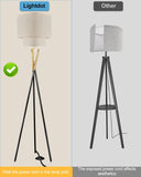 Gold Tripod Floor Lamp, Modern Floor Lamp, Standing Lamp with Linen Shade, E26 Bulb Included, 66" Tall Floor Lamps