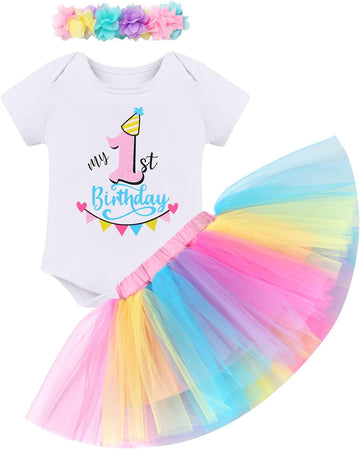 Baby Girl Toddler Kids 1st / 2nd / 3rd Birthday Party Cake Smash Tutu Set 3pcs