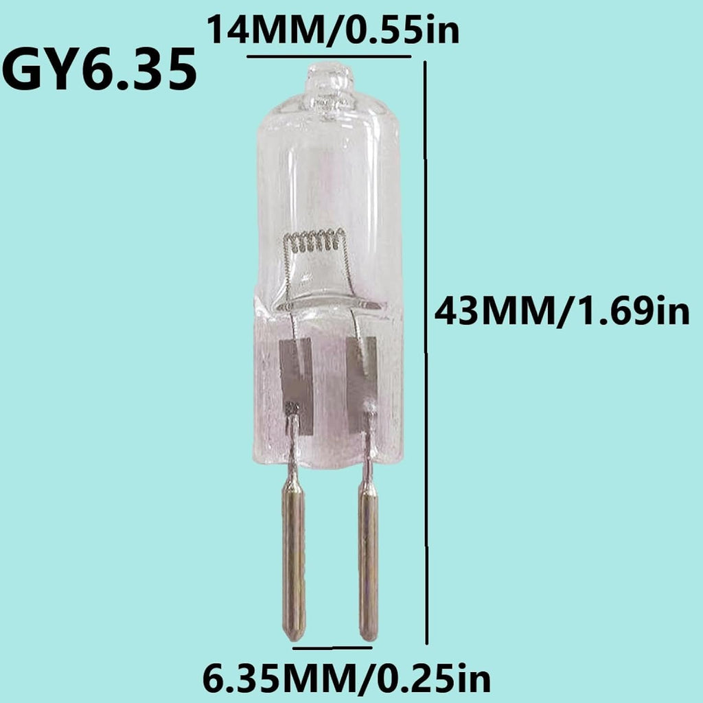 2PCS GY6.35 Light Bulbs 24V 50W 75W Crystal Clear Halogen Bulb 2 Pin, 150W Dimmable 250W T4 JC Bi-Pin Base G6.35