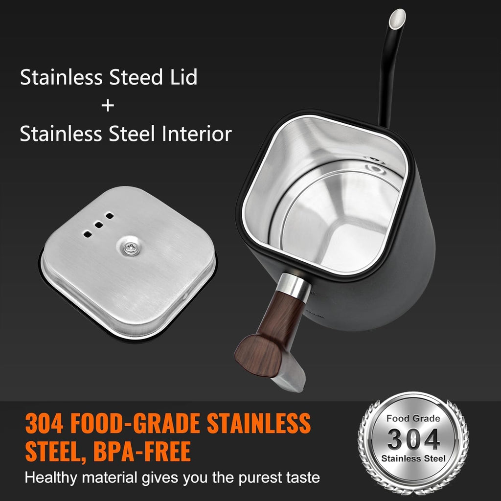Electric Kettles, Gooseneck Electric Kettle, ±1°F Temperature Control, for Pour Over Coffee and Tea, 304 Stainless