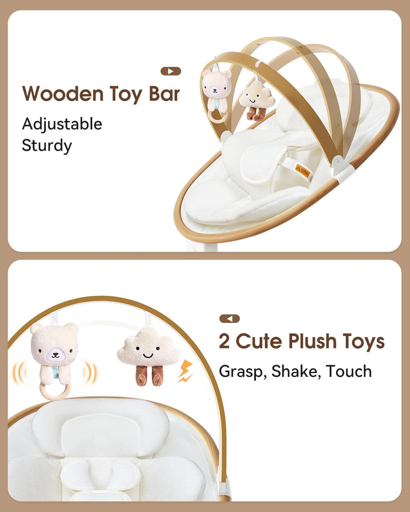 Swings for Infants, Electric Infant Swing with 5 Speed Modes, White