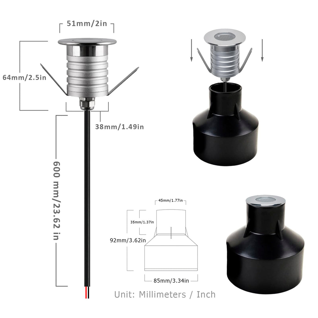 3W LED Honeycomb Underground Light, DC12-24V,3000K