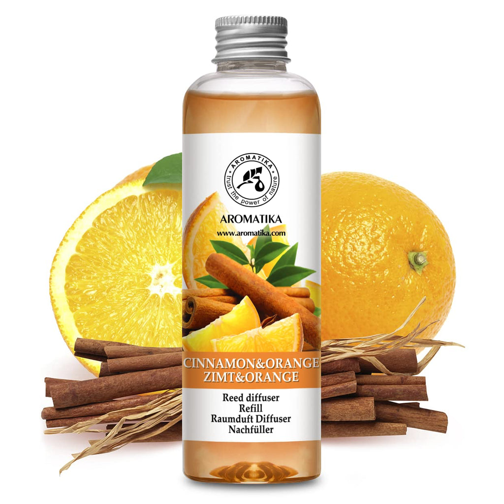 Cinnamon - Orange Diffuser Refill 6.8 Fl Oz (200ml) - Intensive - Fresh & Long Lasting Fragrance - Good for