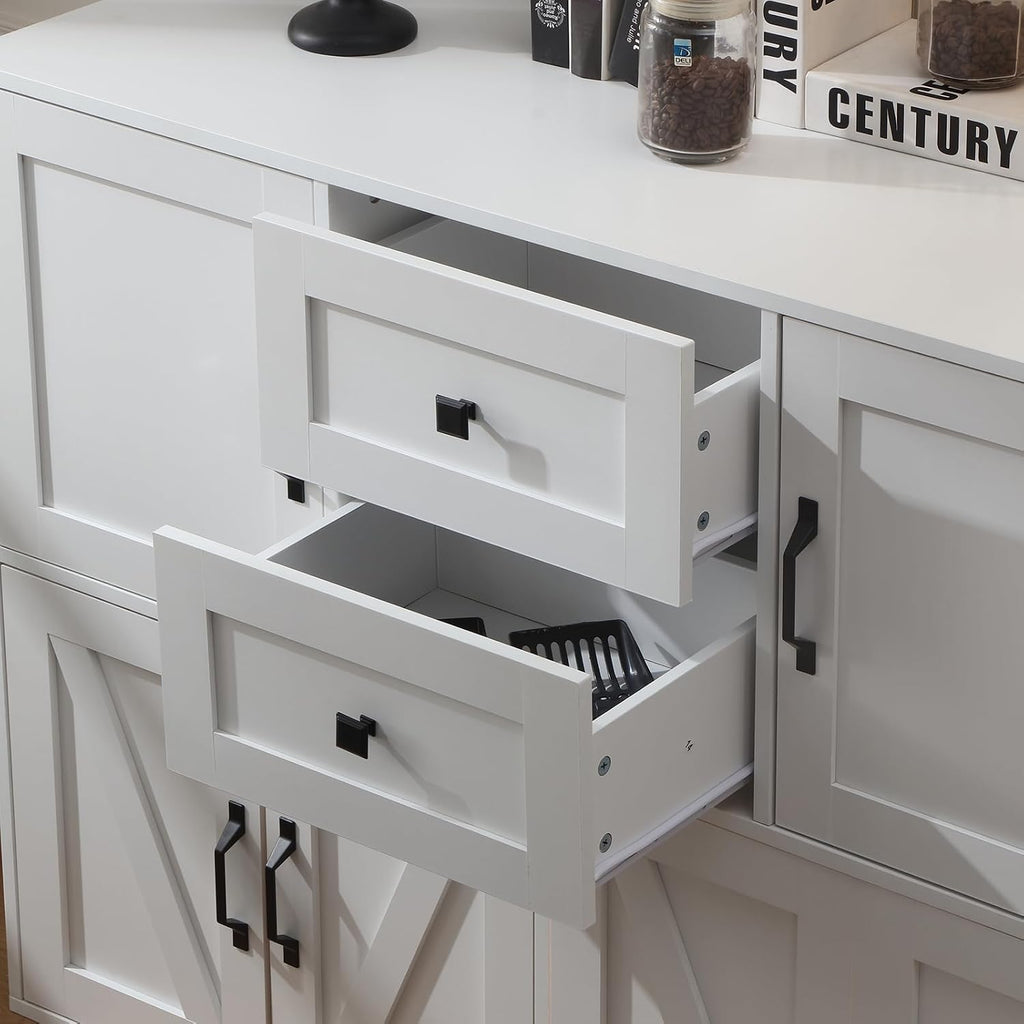 47.6'' Double Cat Litter Box Enclosure with 2 Storage Drawer