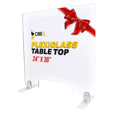 Plexiglass Table Top Sneeze Guard - Desk Divider for Students, Office, Transactions - Acrylic Shield | (24" x 36"