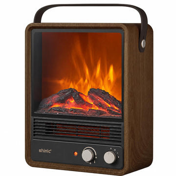Portable Fireplace Heater, Gift for Christmas, No Smoke&dust(Walnut)