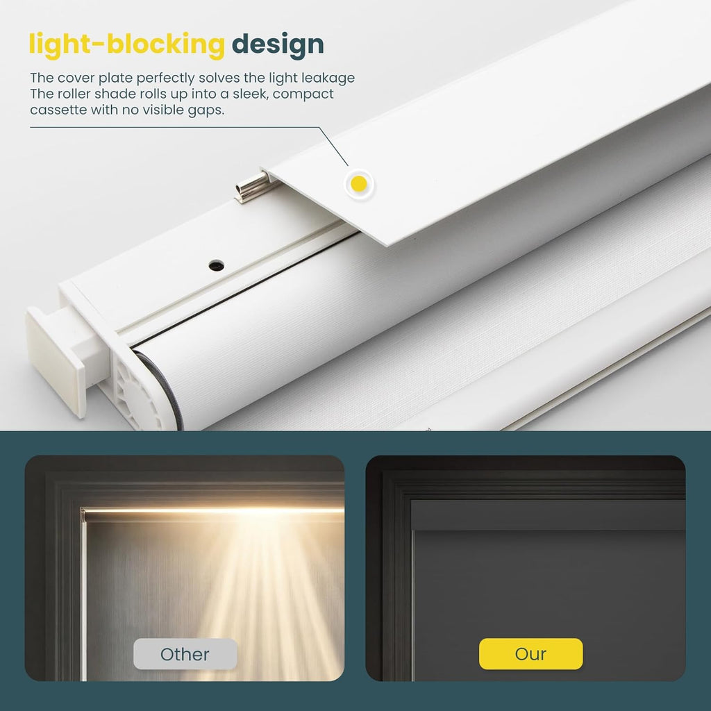 Motorized Blinds No Drill Automatic Blinds for Windows Cordless Roller Shades Electric Blinds with Remote Control