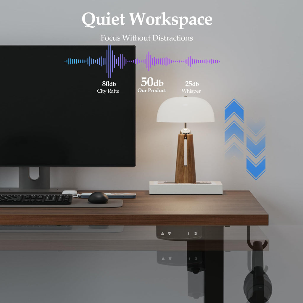 71 x 32 Electric Standing Desk, Height Adjustable, Dark Walnut