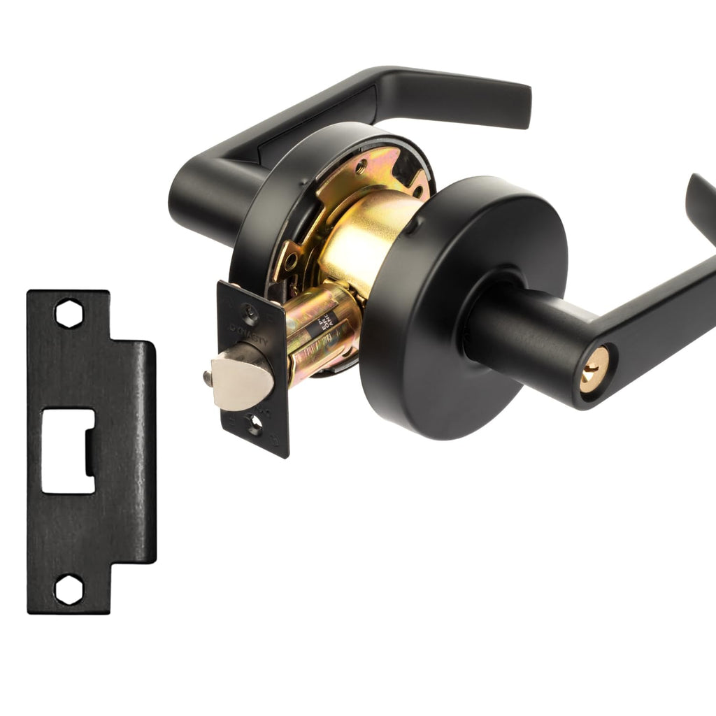 Augusta Classroom Lever Lockset, ADA, Grade 2, Flat Black