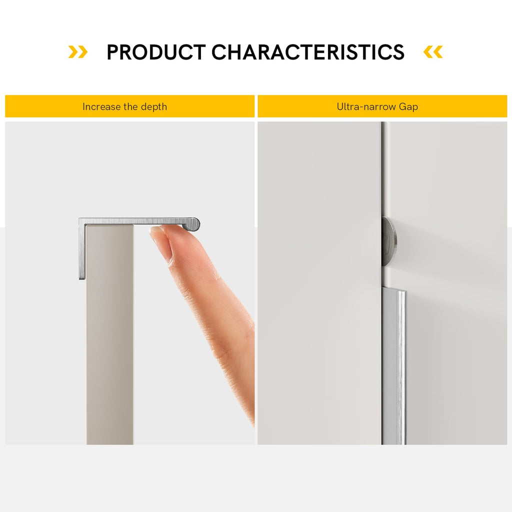 Drawer Handles Brushed Nickel Cabinet Pulls 6-1/4 inch 20 Pack, Finger Pulls for Cabinet Edge Pulls, Aluminum Alloy