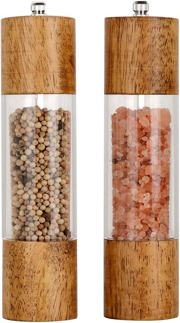 Premium Acrylic Salt and Pepper Grinder Set -8 Inches - Set of 2
