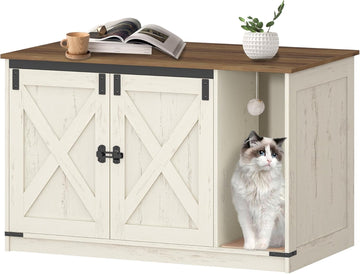 Cat Litter Box Enclosure, Hidden Litter Box Cabinet Furniture