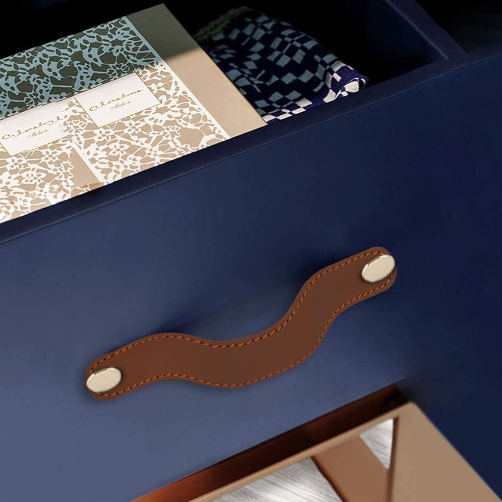Drawer Handles Dresser Pulls Handmade from Thick Full Grain Leather Durable Versatile and Pre-Made Holes Stylish Home