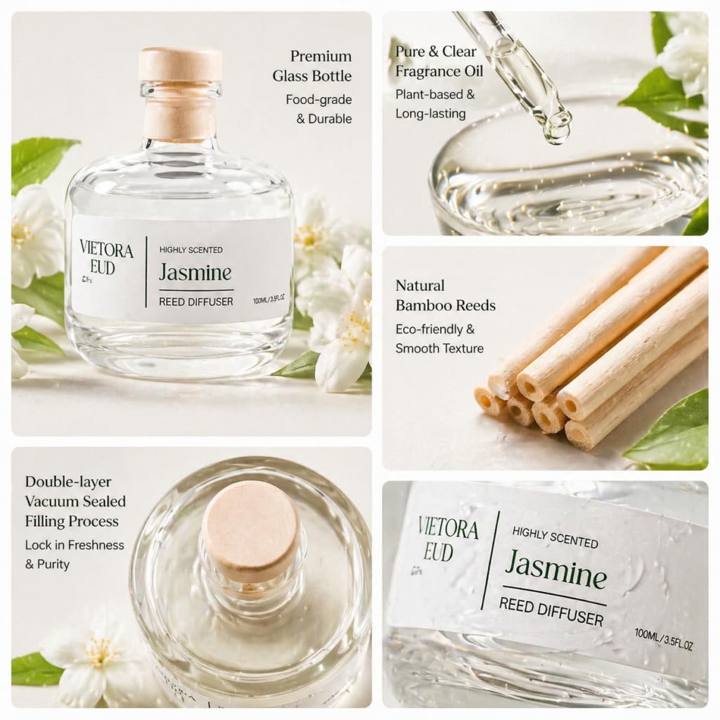 Jasmine Reed Diffuser, 3.5 Fl Oz