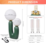Nightstand Desk Lamp, Creative Nordic Living Room Bedside Bedroom Table Lamp with Light Bulbs, Green