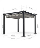 10x10 Ft Outdoor Aluminum Pergola with Upgraded Retractable Canopy, Outdoor Shelter Suitable for Gardens