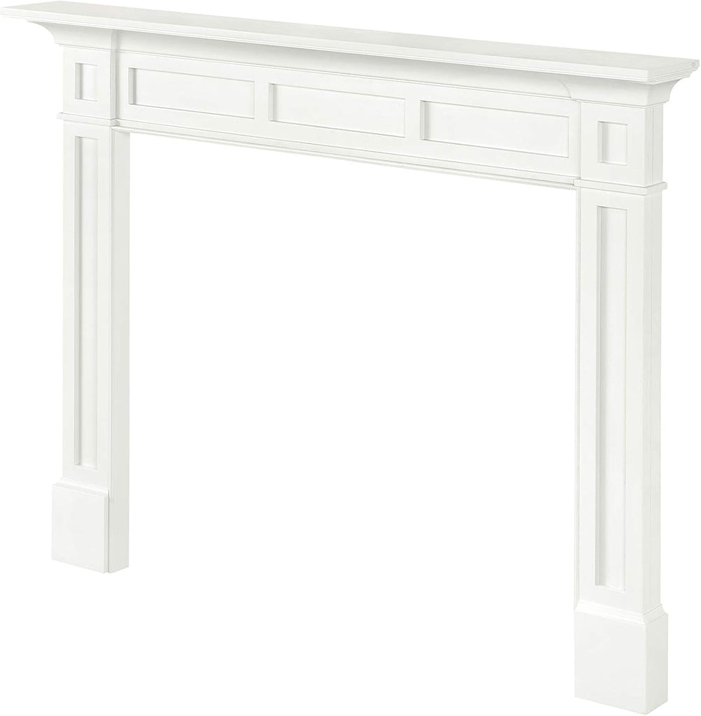 Furniture for Your Fireplace, Premium Grade A MDF Mantel Surround, Crisp White Paint, Interior Opening 48"