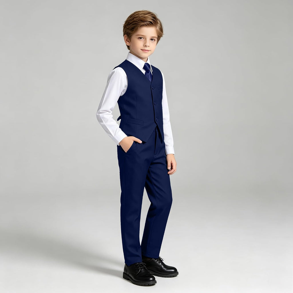 Boys Suit Vest Set Formal Dress Suits Wedding Outfit Dresswear