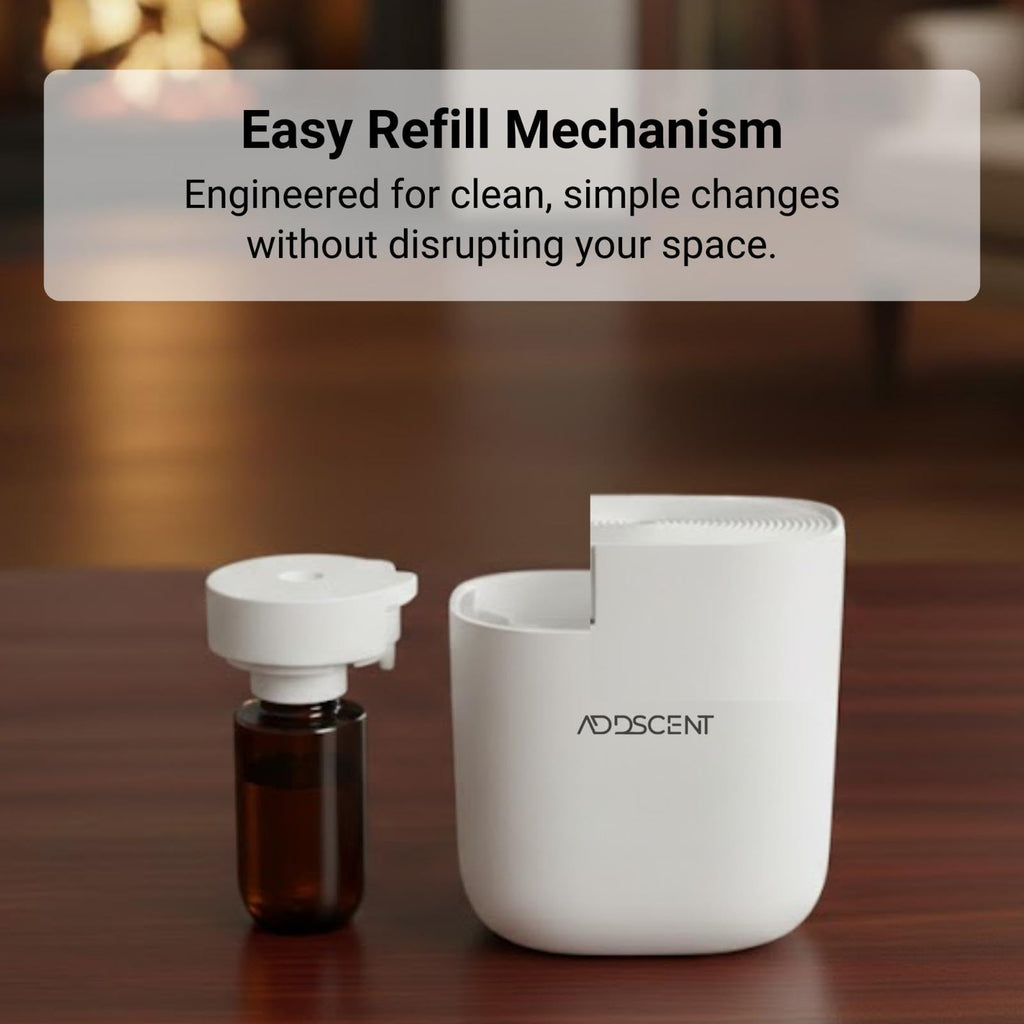 Atom Plug-in Fragrance Oil Diffuser, 60ml Capacity with Free 15ml Hotel Signature Fragrance Oil, Smart Timer