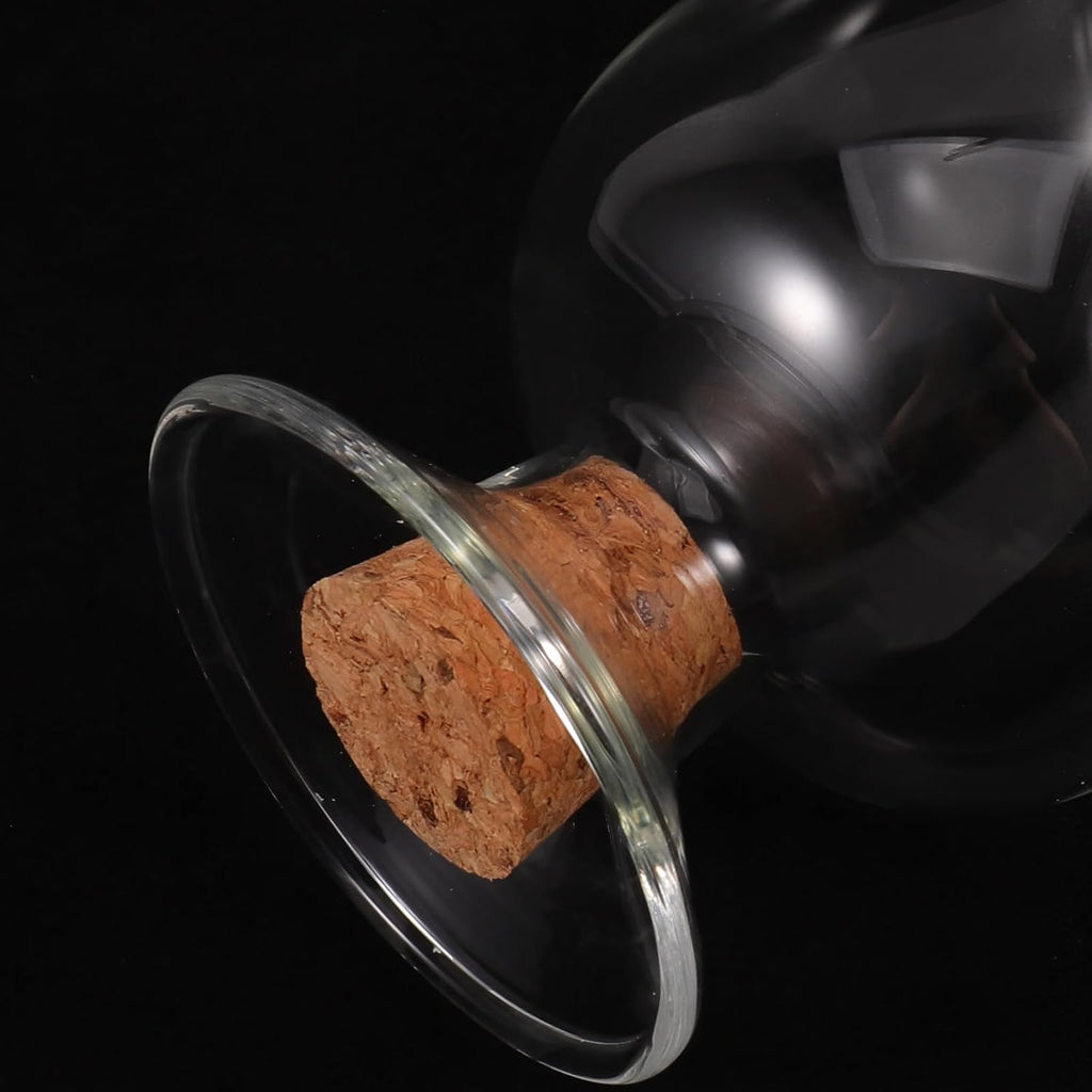 Glass Match Cloche Decorative Match Jar Holder with Cork Lid - Set of 2