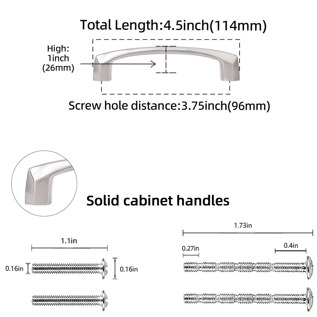 30 Pack 3.75 Inch Brushed Satin Nickel Kitchen Cabinet Handles