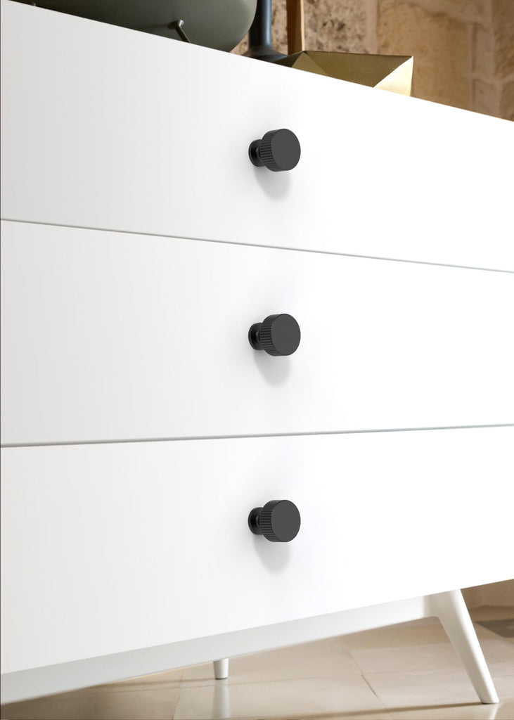 30 Pack Matte Black Cabinet Knobs 1-1/10 Inch(28mm) Single Hole Cabinet Pulls Round Kitchen Cabinet Knobs Drawer Knobs