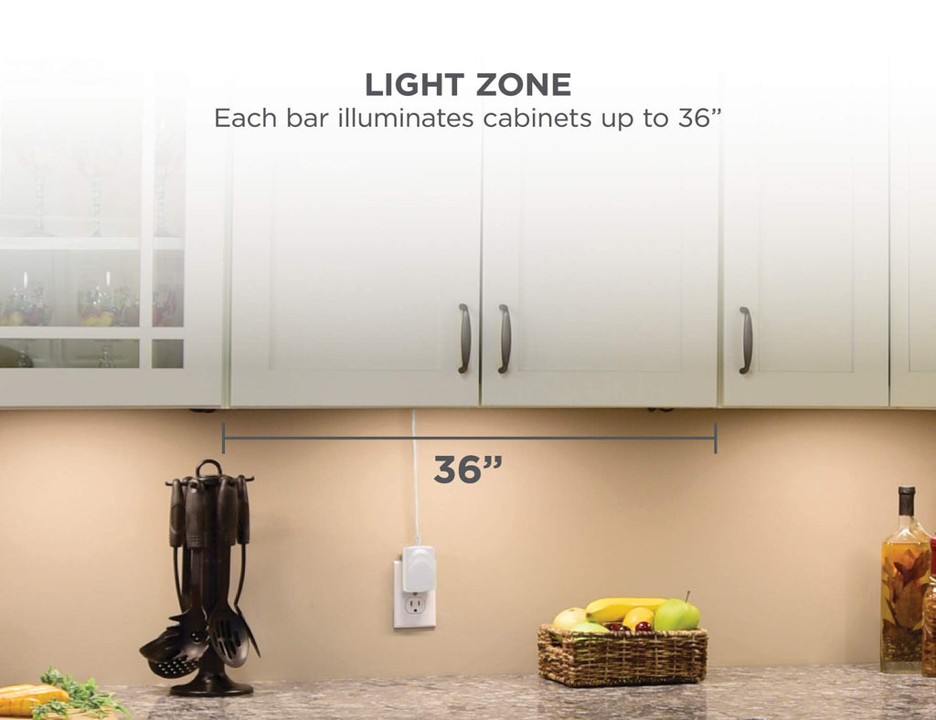 Under Cabinet Lighting Kit, 3-Bars, 9 Inches Each, DIY Tool-Free Installation, Warm White, 2700K, 1080 Lumens, 15