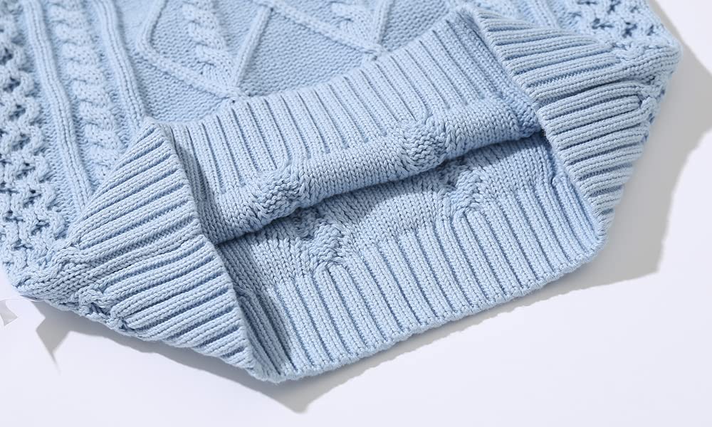 Toddler boy Knit Vest V-Neck Cardigan Kids Autumn Clothes - (Sky Blue 80)