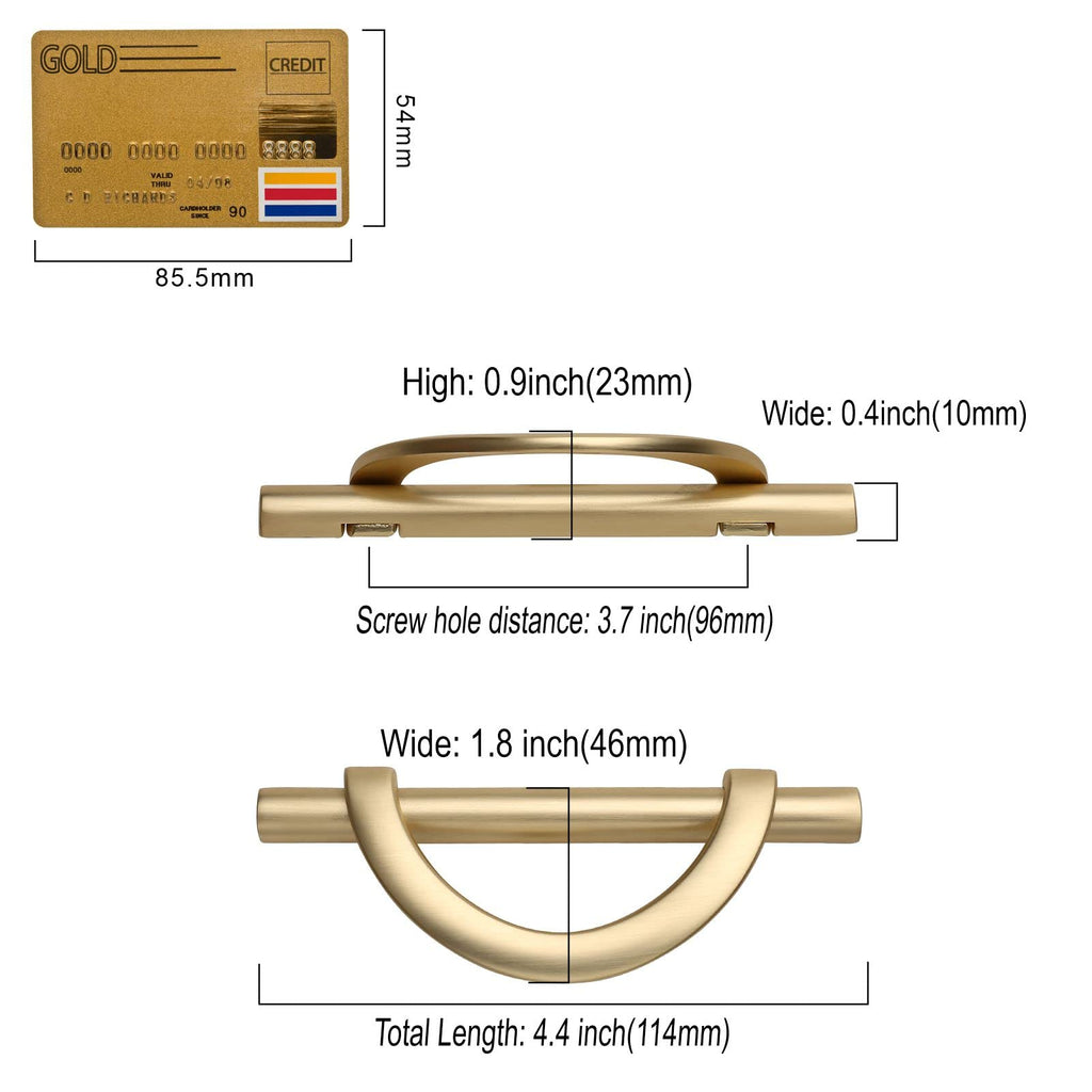 6 Pack Brushed Gold Cabinet Pulls 5 Inch(128MM) Hole Centers Kitchen Cabinet Handles Hardware Kitchen Handles for