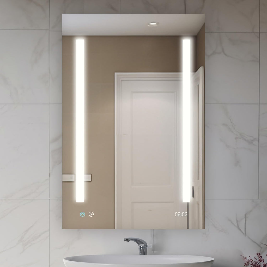 Signature Royale LED Lighted Medicine Cabinet Defogger, 3X LED Lighted Vertically Adjustable Magnifying Mirror