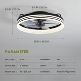 Ceiling Fans with Lights, Flush Mount Ceiling Fan with Lights and Remote, 6 Wind Speeds Smart Low Profile Ceiling Fan for Bedroom, Kids Room and Living Room 20" (Black) A101-B0BXNXG7JS