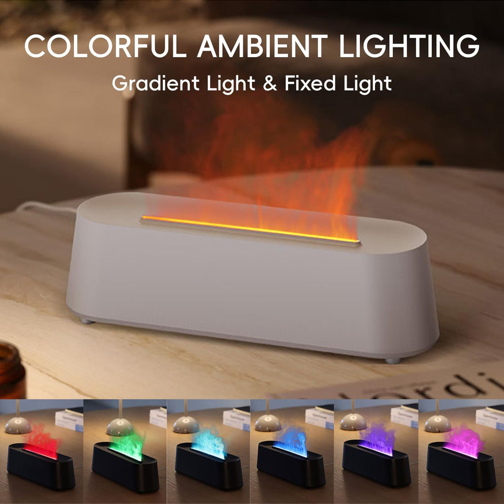 Essential Oil Diffuser, Fireplace Flame Fire Oil Diffuser, 250ml Cool Mist Aromatherapy Humidifier, Scent Diffuser