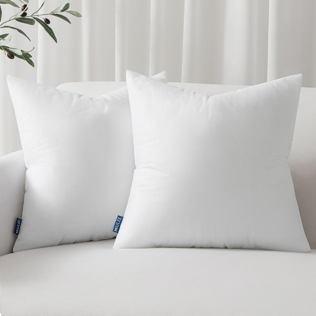 Throw Pillow Inserts 18x18 Inches with 100% Virgin Filling - Set of 2