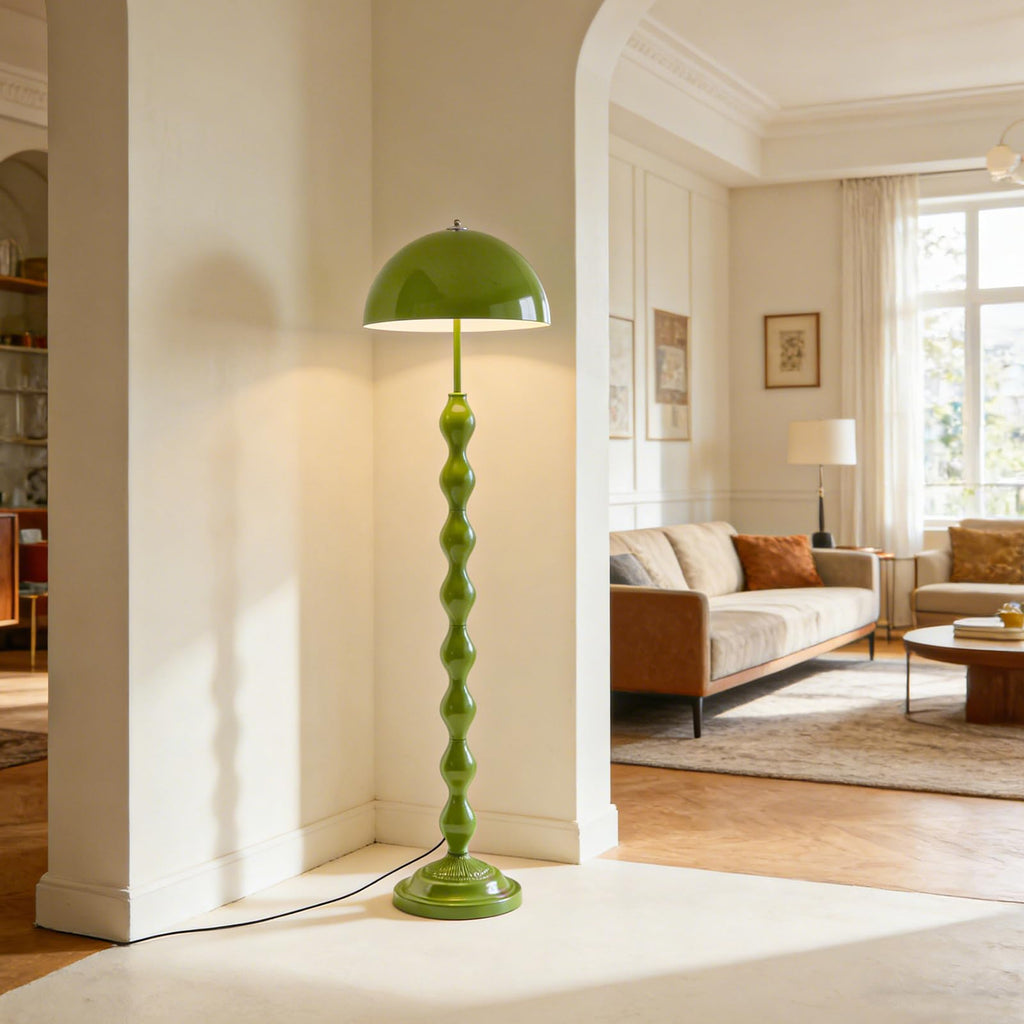 Unique Floor Lamp Creative Green Mushroom Lamp Standing Lamp with 38CM Wide Iron Shade and Foot Switch Modern Floor